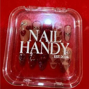 Nail Handy Red and Nude Press-On Nails